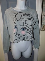 Disney Frozen Elsa Loose Fit Crop Sweatshirt Size XS Women&#39;s NEW - £17.22 GBP