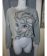 Disney Frozen Elsa Loose Fit Crop Sweatshirt Size XS Women&#39;s NEW - £17.17 GBP