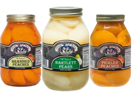 Amish Wedding Brandied Peaches, Pickled Peaches &amp; Bartlett Pears Variety... - £42.64 GBP