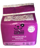 Wags &amp; Wiggles Small 12-19” Waist Male Disposable Dog Wraps-NEW-SHIPS N ... - $17.49 CAD