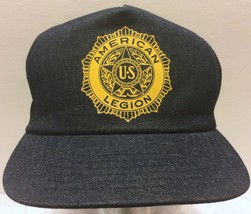 VTG American Legion Grayish Snapback Hat USA Made Veterans Post Soldier Military - £38.99 GBP