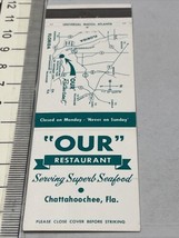 Matchbook Cover  Our Restaurant Superb Seafood  Chattahoochee, FL   gmg ... - £9.73 GBP