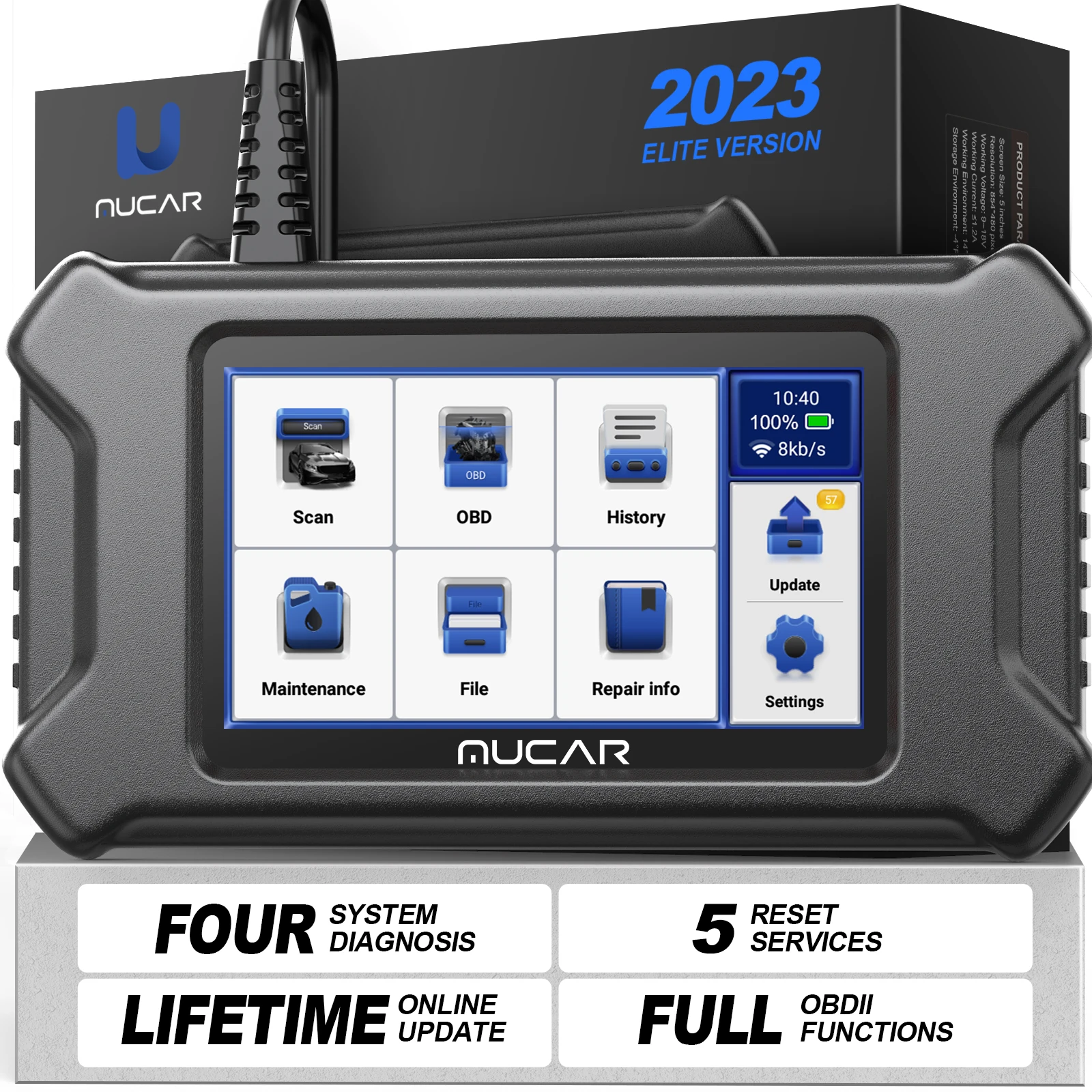 MUCAR CS4 CS6 Car Diagnostic Tools Obd2 Automotive Tester Lifetime Free ... - £296.09 GBP