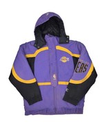 Vintage Los Angeles Lakers Logo Athletic Jacket Youth L Puffer NBA Baske... - £64.64 GBP