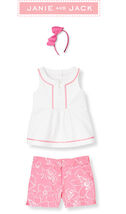 Janie and Jack baby girl "Capri Island" top/shorts/headband 3 pc Set 12-... - $69.29
