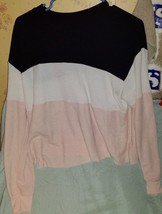 Hollister Boyfriend Tee Size Small Color-Block Long Sleeve Crop Top Waffle Knit - £10.85 GBP