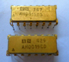LOT OF 2 VINTAGE ICs  AH0015CD  National Semiconductor rare gold dip - £30.92 GBP