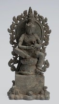 Antico Indonesiano Stile Bronzo Giavanese Seduta Teaching Shiva Statua -13.5cm / - £485.00 GBP