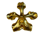 Vintage RISIS  Orchid Flower Brooch Pendant Gold Tone Signed - £15.89 GBP