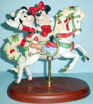 Lenox Disney Mickey&#39;s Christmas Carousel Horse Figurine with Minnie Mouse New - £361.84 GBP