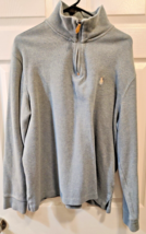 Polo Ralph Lauren Men&#39;s size Large Mock Neck 1/4 Zip Pullover Sweater light Blue - £14.74 GBP