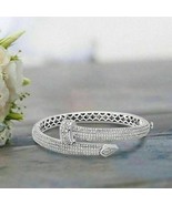 7Ct Round Simulated Diamond Nail Style Bangle Bracelet 925 Silver Gold P... - €148,59 EUR