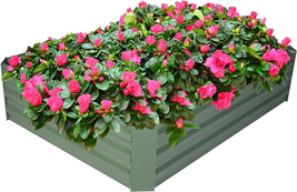 Raised Garden Bed, Outdoor Garden Bed Metal Planter Box, For Flowers Vegetables - £79.92 GBP