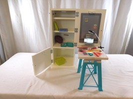 American Girl Doll Z Yang Desk Set Storge Tower Fold away - £86.58 GBP