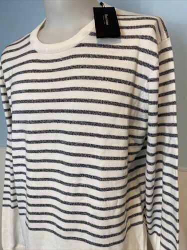 Primary image for Matinique Lennon White w/ Black Stripes Long Sleeve Sweater, Men's Size XXL, NWT