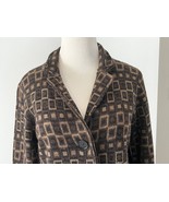 DAMASK Women’s Long Cardigan Sweater Tunic Black Brown Print Medium - $545.68 MXN