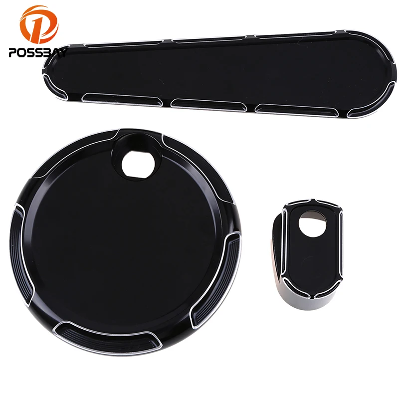 POSSBAY 1Set CNC Motorcycle Fuel Door Ignition Switch Dash Insert Cover Cap Bike - $351.67