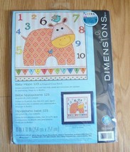 NEW Dimensions Counted Cross Stitch Kit Baby Hippo 123 10&quot;x10&quot; #70-73989... - £11.18 GBP