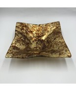 Vetri Di Nennella Italian Art Fused Glass Gold Copper Hand made Square Dish - £22.29 GBP