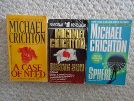 Michael Crichton&#39;s: A Case of Need, Rising Sun and Sphere Paperbacks (#3... - £16.50 GBP