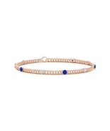 ANGARA 1.21 Ct Prong-Set Sapphire and Diamond Station Bracelet in 14K So... - $4,409.00