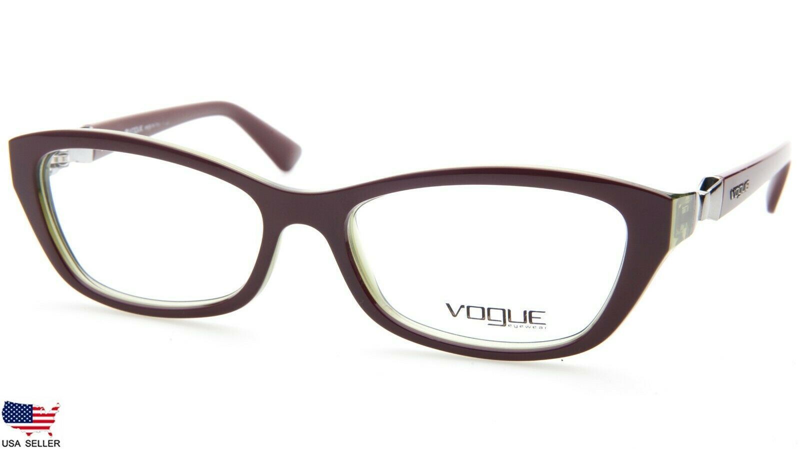 Vogue VO 2890 2231 BORDEAUX On OLIVE EYEGLASSES DISPLAY MODEL VO2890 53mm Ita... - $41.65