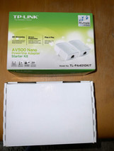 TP-Link AV500 Nano Powerline Starter Kit - White TL-PA4010KIT-LOT Of 2-FAST Ship - $48.50