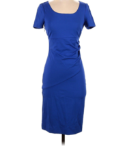 DVF Diane Von Furstenberg Bevina Dress Blue Short Sleeve  Ruched Size 14... - £138.77 GBP