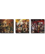 Red Jazz, Date &amp; Blue Smoke by Lourenco 3-pc Gallery Wrapped Canvas Gicl... - £169.74 GBP