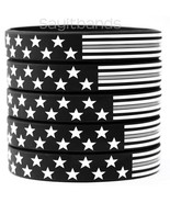50 US Flag Stars and Stripes Wristband Featuring Thin GRAY Line - USA Br... - £22.67 GBP