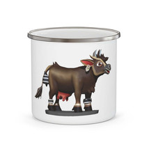 Dark Brown Cow Enamel Camping Mug - £19.98 GBP