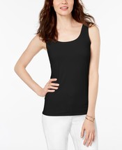Msrp $22 Alfani Scoop-Neck Basic Tank Black Size Xl (Stained) - £5.02 GBP