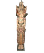 DEWI Legong Dancers Rama Sita PAIR wood statue from Bali Indonesia 39&quot; h... - $411.60 CAD