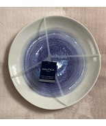 New Set of 4 Nautica Melamine Dinner Plates Shiny Blue Watercolor Swirl 11&quot; - £38.69 GBP