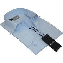 Men Franco Gilberto Shirt Twill Cotton Blend Spread Collar Turkey 5566-418 blue image 2