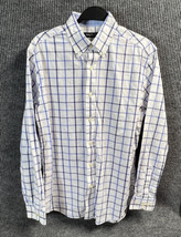 Nautica Shirt Mens Size 15.5 34/35 Blue White Check Long Sleeve Button Down VTG - £14.31 GBP