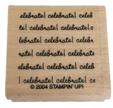 Stampin Up Rubber Stamp Celebrate Words Background Card Making Script Square - £3.18 GBP