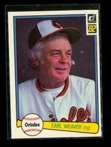 Vintage 1982 Donruss Baseball Trading Card #27 Earl Weaver Baltimore Orioles - £7.70 GBP