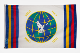 World Peace Dove Over Globe Of Earth 3&#39;X5&#39; Flag Rough Tex® 100D - £14.56 GBP