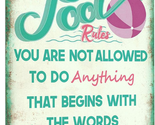Pool Rules Sign, Indoor/Outdoor Swimming Pool Decorations, 12X8 Inches A... - $21.51