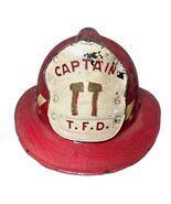VINTAGE Firefighter CAPTAIN HELMET Fiberglass Leather TFD Marked Est. 1960s Era - $1,176.00