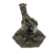 Bronze Resin Steampunk Dragon Claw Crystal Ball Statue Decorative Glass Orb Art - £52.55 GBP