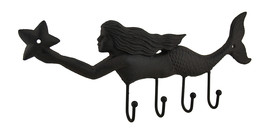 Scratch &amp; Dent Swimming Starfish Mermaid Cast Iron Wall Hook - $29.69