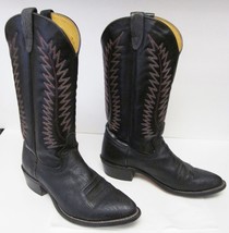 UNBRANDED Men&#39;s Boots Cowboy Western Embroidered USA Black Red Stitch 9.... - $68.00