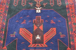 5 x 13&#39;2 Geometric Bird Animal Carpet S Antique Handmade Oriental Wool Area Rug - £608.22 GBP