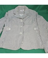 Isaac Mizrahi Target Herringbone Blazer Jacket Small White Black Silver ... - €13,53 EUR
