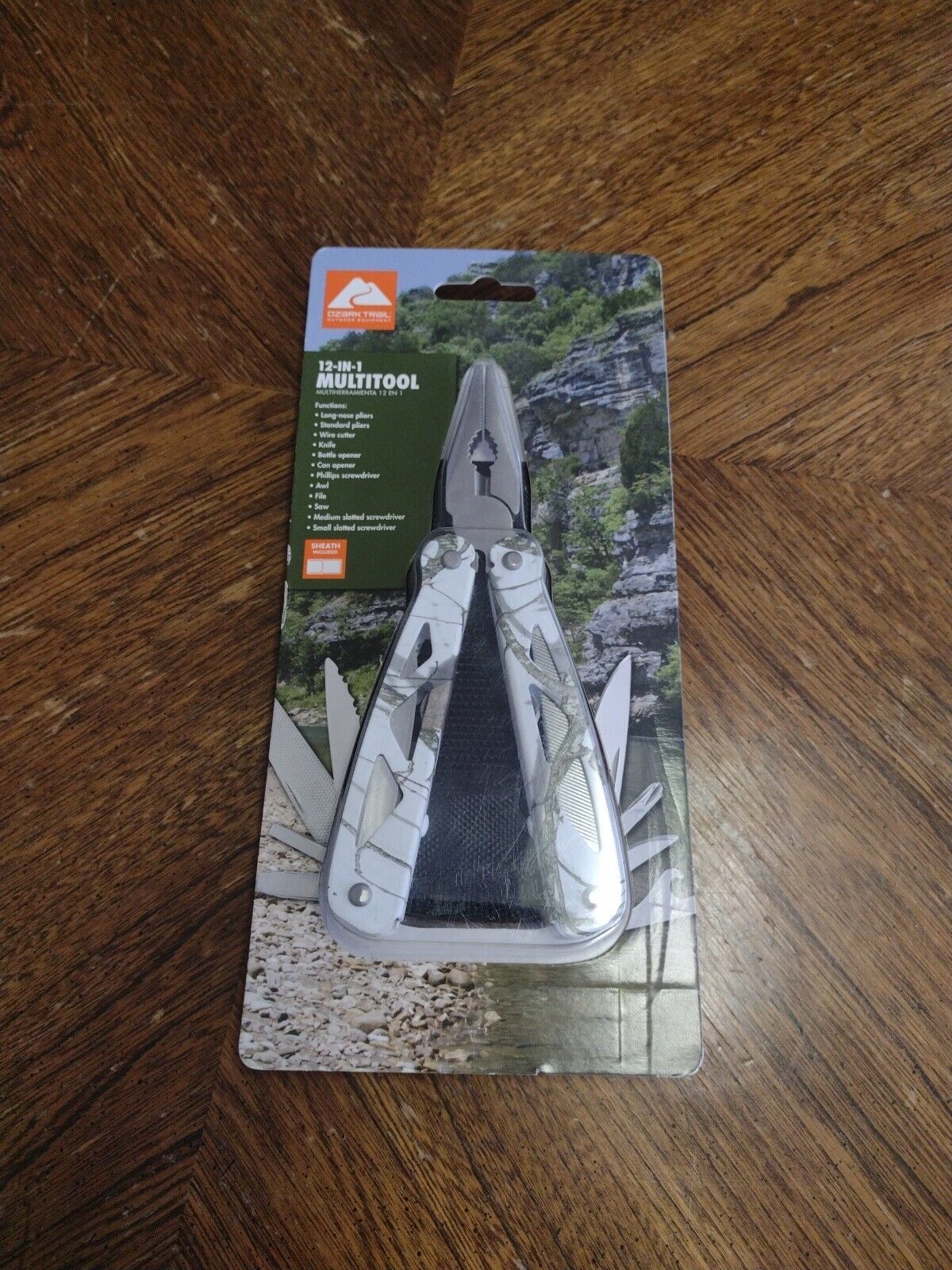 NEW Ozark Trail 12-In-1 Multi-Tool Knife Saw &amp; Sheath MOSSY OAK WINTER Camo - $9.49