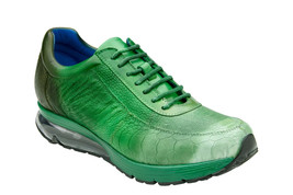 Men&#39;s Belvedere George Sneaker Multi Pine Ostrich Hand Painted Shoes E16 - £444.86 GBP