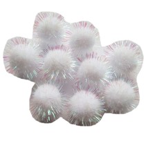 50Pcs Glitter Tinsel Pom Poms Sparkle Balls For Diy Craft/Party Decorati... - £12.09 GBP
