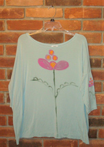 Gently Used Hand Painted Women&#39;s Oversized Wide Neckline Top Size M  - $25.50